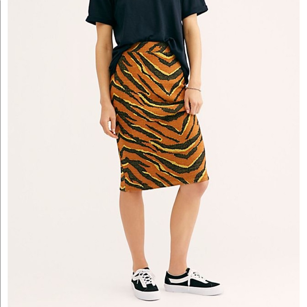 Free People Easy Tiger Midi Skirt